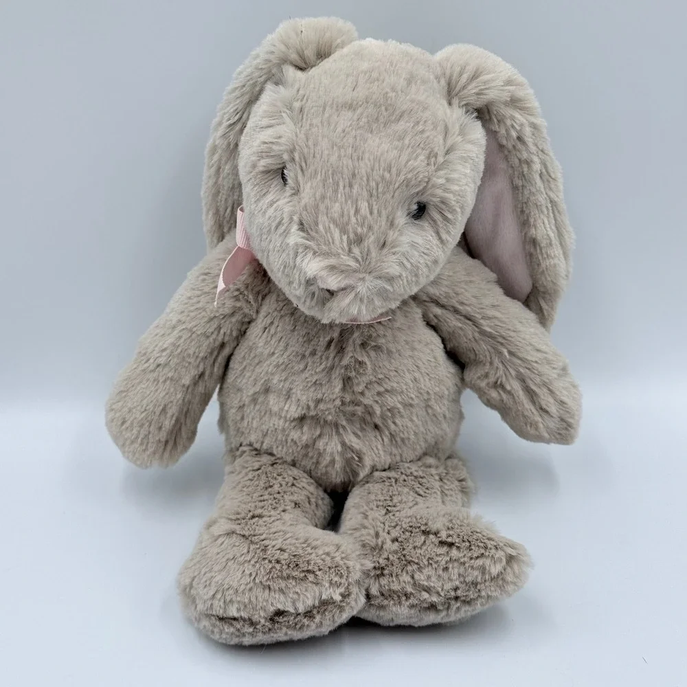 PBK Pottery Barn Kids Plush Bunny Rabbit Taupe Pink Stuffed Animal 10 in 2014